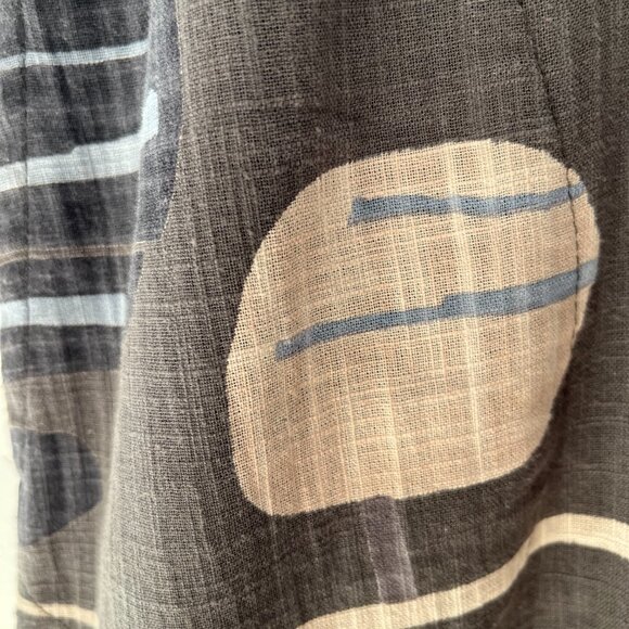 Linen Blend Sleeveless Sheath with Colorful "Mod" Inserts - Picture 9 of 9